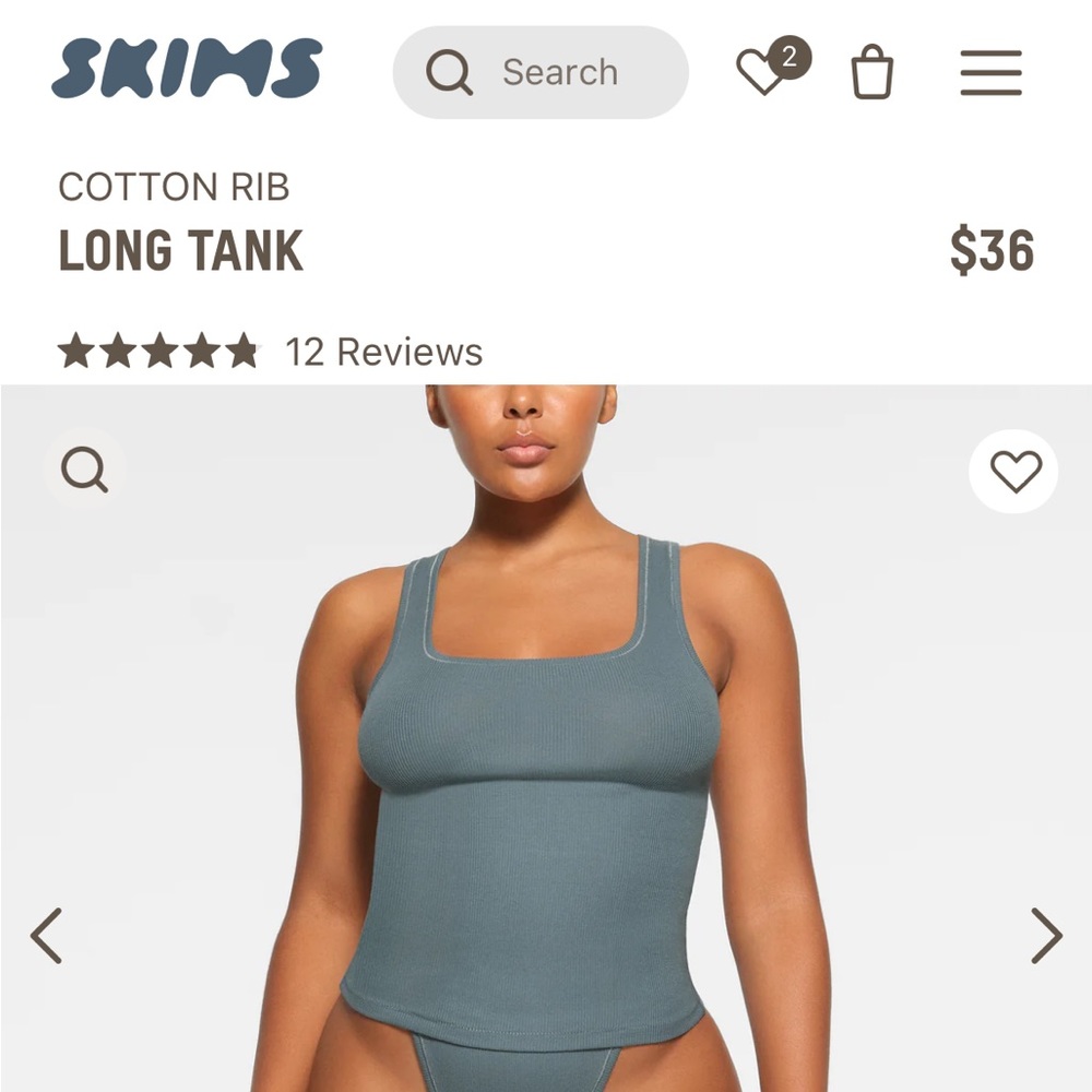 SKIMS cotton rib long tank